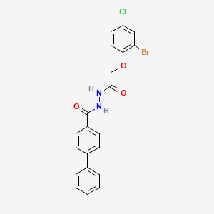 molecular formula C21H16BrClN2O3 B6104126 N'-[2-(2-bromo-4-chlorophenoxy)acetyl]-4-phenylbenzohydrazide 