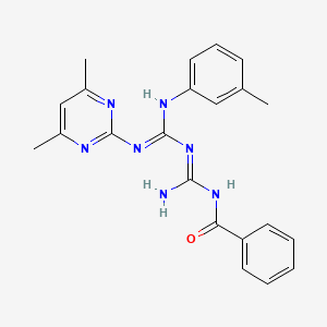 molecular formula C22H23N7O B6104141 N-BENZOYL-N'-[(Z)-1-[(4,6-DIMETHYL-2-PYRIMIDINYL)AMINO]-1-(3-TOLUIDINO)METHYLIDENE]GUANIDINE 