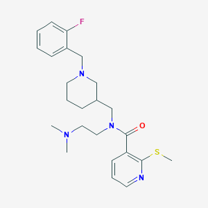 molecular formula C24H33FN4OS B6104260 N-[2-(dimethylamino)ethyl]-N-[[1-[(2-fluorophenyl)methyl]piperidin-3-yl]methyl]-2-methylsulfanylpyridine-3-carboxamide 