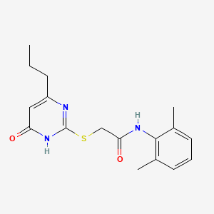 molecular formula C17H21N3O2S B6104286 N~1~-(2,6-DIMETHYLPHENYL)-2-[(4-HYDROXY-6-PROPYL-2-PYRIMIDINYL)SULFANYL]ACETAMIDE 