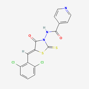 molecular formula C16H9Cl2N3O2S2 B6104301 N-[(5Z)-5-(2,6-dichlorobenzylidene)-4-oxo-2-thioxo-1,3-thiazolidin-3-yl]isonicotinamide 