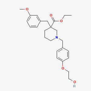molecular formula C25H33NO5 B6104381 ethyl 1-[4-(2-hydroxyethoxy)benzyl]-3-(3-methoxybenzyl)-3-piperidinecarboxylate 