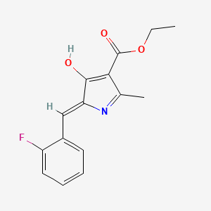 molecular formula C15H14FNO3 B6104406 ETHYL (5Z)-5-[(2-FLUOROPHENYL)METHYLIDENE]-2-METHYL-4-OXO-4,5-DIHYDRO-1H-PYRROLE-3-CARBOXYLATE 