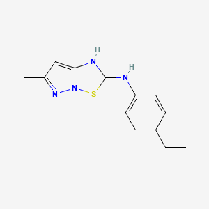 molecular formula C13H16N4S B6104447 N-(4-ethylphenyl)-6-methyl-1,2-dihydropyrazolo[1,5-b][1,2,4]thiadiazol-2-amine 