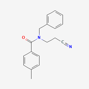 molecular formula C18H18N2O B6104468 N-benzyl-N-(2-cyanoethyl)-4-methylbenzamide 