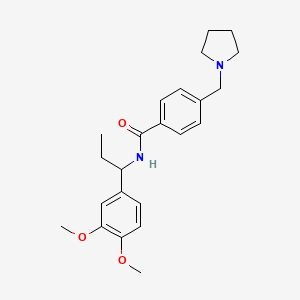 molecular formula C23H30N2O3 B6104499 N-[1-(3,4-DIMETHOXYPHENYL)PROPYL]-4-[(PYRROLIDIN-1-YL)METHYL]BENZAMIDE 