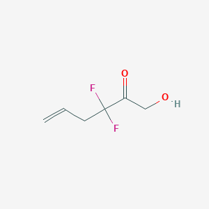 molecular formula C6H8F2O2 B061045 3,3-Difluoro-1-hydroxyhex-5-en-2-one CAS No. 165465-52-1