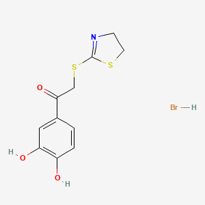 2-(4,5-Dihydro-1,3-thiazol-2-ylsulfanyl)-1-(3,4-dihydroxyphenyl)ethanone;hydrobromide