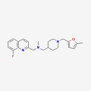 molecular formula C23H28FN3O B6104566 N-[(8-fluoroquinolin-2-yl)methyl]-N-methyl-1-[1-[(5-methylfuran-2-yl)methyl]piperidin-4-yl]methanamine 