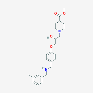 molecular formula C25H34N2O4 B6104569 methyl 1-[2-hydroxy-3-(4-{[(3-methylbenzyl)amino]methyl}phenoxy)propyl]-4-piperidinecarboxylate 
