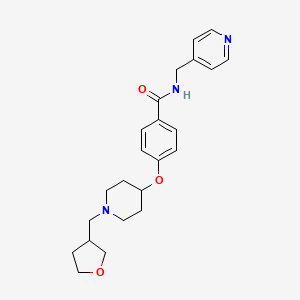 molecular formula C23H29N3O3 B6104699 N-(4-pyridinylmethyl)-4-{[1-(tetrahydro-3-furanylmethyl)-4-piperidinyl]oxy}benzamide 