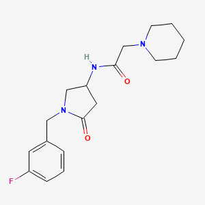 molecular formula C18H24FN3O2 B6104721 N-[1-(3-fluorobenzyl)-5-oxo-3-pyrrolidinyl]-2-(1-piperidinyl)acetamide 