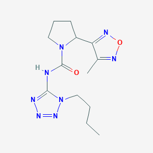 molecular formula C13H20N8O2 B6104746 N-(1-butyltetrazol-5-yl)-2-(4-methyl-1,2,5-oxadiazol-3-yl)pyrrolidine-1-carboxamide 