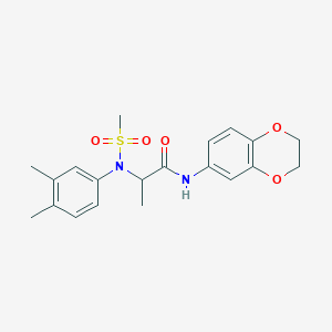 molecular formula C20H24N2O5S B6104786 N~1~-(2,3-dihydro-1,4-benzodioxin-6-yl)-N~2~-(3,4-dimethylphenyl)-N~2~-(methylsulfonyl)alaninamide 