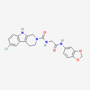 molecular formula C21H19ClN4O4 B6104798 N-[2-(1,3-benzodioxol-5-ylamino)-2-oxoethyl]-6-chloro-1,3,4,9-tetrahydro-2H-beta-carboline-2-carboxamide 