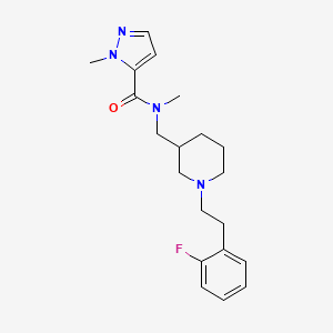molecular formula C20H27FN4O B6104825 N-({1-[2-(2-fluorophenyl)ethyl]-3-piperidinyl}methyl)-N,1-dimethyl-1H-pyrazole-5-carboxamide 