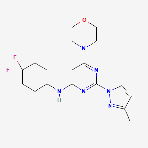 molecular formula C18H24F2N6O B610487 利姆替鲁卡普 CAS No. 2167246-24-2
