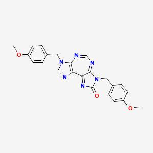 molecular formula C23H20N6O3 B610498 3,7-Dihydro-3,7-bis[(4-methoxyphenyl)methyl]-2H-diimidazo[4,5-d:4',5'-f][1,3]diazepin-2-one CAS No. 1070773-09-9