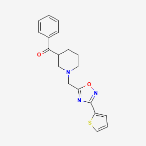 molecular formula C19H19N3O2S B6105014 phenyl(1-{[3-(2-thienyl)-1,2,4-oxadiazol-5-yl]methyl}-3-piperidinyl)methanone 