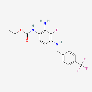molecular formula C17H17F4N3O2 B610502 N-[2-氨基-3-氟-4-[[4-(三氟甲基)苯基]甲基氨基]苯基]氨基甲酸乙酯 CAS No. 1919050-87-5