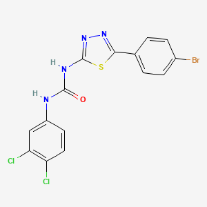 molecular formula C15H9BrCl2N4OS B6105143 N-[5-(4-bromophenyl)-1,3,4-thiadiazol-2-yl]-N'-(3,4-dichlorophenyl)urea 