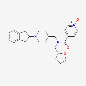 molecular formula C26H33N3O3 B6105150 N-{[1-(2,3-dihydro-1H-inden-2-yl)-4-piperidinyl]methyl}-N-(tetrahydro-2-furanylmethyl)isonicotinamide 1-oxide 