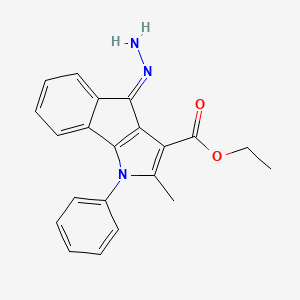 molecular formula C21H19N3O2 B6105214 ethyl (4E)-4-hydrazinylidene-2-methyl-1-phenylindeno[1,2-b]pyrrole-3-carboxylate 