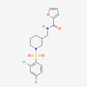 molecular formula C17H18ClFN2O4S B6105222 N-({1-[(2-chloro-4-fluorophenyl)sulfonyl]-3-piperidinyl}methyl)-2-furamide 