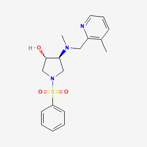 molecular formula C18H23N3O3S B6105223 (3S,4S)-1-(benzenesulfonyl)-4-[methyl-[(3-methylpyridin-2-yl)methyl]amino]pyrrolidin-3-ol 
