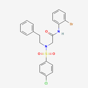 molecular formula C22H20BrClN2O3S B6105262 N-(2-bromophenyl)-2-[(4-chlorophenyl)sulfonyl-(2-phenylethyl)amino]acetamide 