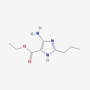 molecular formula C9H15N3O2 B061054 ethyl 4-amino-2-propyl-1H-imidazole-5-carboxylate CAS No. 164535-24-4