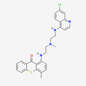 molecular formula C28H27ClN4OS B610544 1-((2-((2-((7-氯喹啉-4-基)氨基)乙基)(甲基)氨基)乙基)氨基)-4-甲基-9H-硫吨-9-酮 CAS No. 1859141-26-6