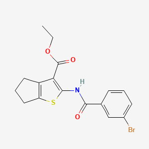 molecular formula C17H16BrNO3S B6105589 ETHYL 2-(3-BROMOBENZAMIDO)-4H,5H,6H-CYCLOPENTA[B]THIOPHENE-3-CARBOXYLATE 