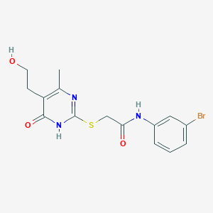 molecular formula C15H16BrN3O3S B6105608 N-(3-bromophenyl)-2-[[5-(2-hydroxyethyl)-4-methyl-6-oxo-1H-pyrimidin-2-yl]sulfanyl]acetamide 