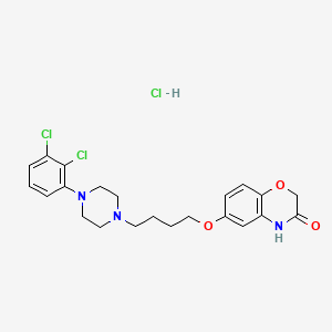 molecular formula C22H26Cl3N3O3 B610569 6-(4-(4-(2,3-Dichlorophenyl)-piperazin-1-yl)-butoxy)-2H-benzo(b)(1,4)oxazin-3(4H)-one hydrochloride CAS No. 1708960-04-6
