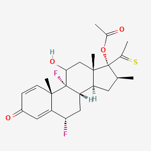 molecular formula C24H30F2O4S B610579 17-Methylthiocarbonyl-6,9-difluoro-11,17-dihydroxy-16-methylandrosta-1,4-diene-3-one 17-acetate CAS No. 125709-03-7