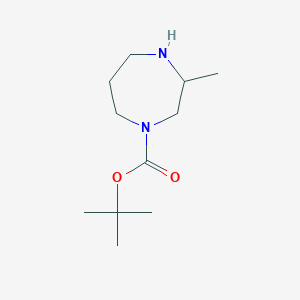 molecular formula C23H45N2O2- B061062 2,2,3,4-Tetra-tert-butyl-3-methyl-1,4-diazepane-1-carboxylate CAS No. 194032-35-4