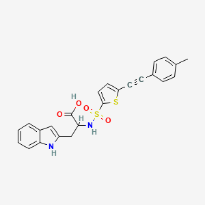 molecular formula C24H20N2O4S2 B610628 3-(1H-indol-2-yl)-2-[[5-[2-(4-methylphenyl)ethynyl]thiophen-2-yl]sulfonylamino]propanoic acid CAS No. 193809-34-6