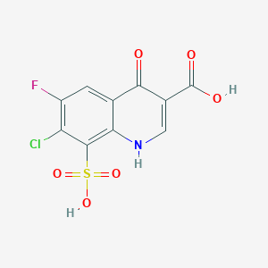 molecular formula C10H5ClFNO6S B061068 7-chloro-6-fluoro-4-oxo-8-sulfo-1H-quinoline-3-carboxylic Acid CAS No. 172972-89-3