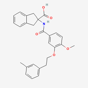 2-(4-Methoxy-3-(2-m-tolyl-ethoxy)-benzoylamino)-indan-2-carboxylic acid