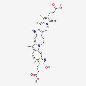 molecular formula C33H34N4O6 B610697 Sarpedobilin CAS No. 39290-30-7
