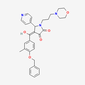 (4E)-4-[hydroxy-(3-methyl-4-phenylmethoxyphenyl)methylidene]-1-(3-morpholin-4-ylpropyl)-5-pyridin-4-ylpyrrolidine-2,3-dione