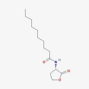 molecular formula C14H25NO3 B061074 N-[(3s)-2-Oxotetrahydrofuran-3-Yl]decanamide CAS No. 177315-87-6