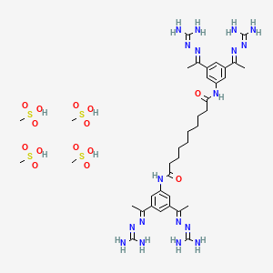 molecular formula C38H68N18O14S4 B610779 Decanediamide, N1,N10-bis(3,5-bis(1-(2-(aminoiminomethyl)hydrazinylidene)ethyl)phenyl)-, methanesulfonate CAS No. 872830-80-3