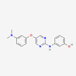 molecular formula C18H18N4O2 B610782 3-(5-(3-(Dimethylamino)phenoxy)pyrimidin-2-ylamino)phenol CAS No. 956128-01-1