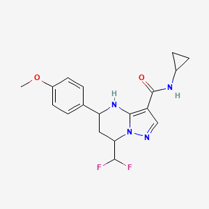 B6107942 N-cyclopropyl-7-(difluoromethyl)-5-(4-methoxyphenyl)-4,5,6,7-tetrahydropyrazolo[1,5-a]pyrimidine-3-carboxamide CAS No. 725699-05-8