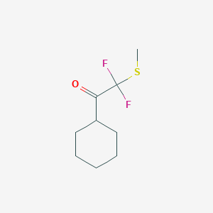 molecular formula C9H14F2OS B061080 1-Cyclohexyl-2,2-difluoro-2-(methylthio)-ethanone CAS No. 170654-39-4