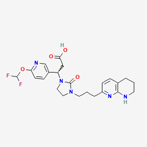 molecular formula C23H27F2N5O4 B610802 Nesvategrast CAS No. 1621332-91-9