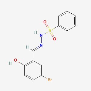 molecular formula C13H11BrN2O3S B610832 (E)-N'-(5-bromo-2-hydroxybenzylidene)benzenesulfonohydrazide CAS No. 326886-05-9