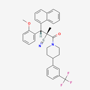 molecular formula C34H31F3N2O2 B610841 (2S,3S)-3-(2-methoxyphenyl)-2-methyl-3-(1-naphthyl)-2-({4-[3-(trifluoromethyl)phenyl]piperidin-1-yl}carbonyl)propanenitrile CAS No. 796854-35-8